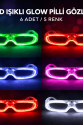 LED Işıklı Glow Pilli Parti Gözlüğü - Glow Efektli 6 Adet 5 Renk LED Işıklı Glow Pilli Parti Gözlüğü - Glow Efektli 6 Adet 5 Renk