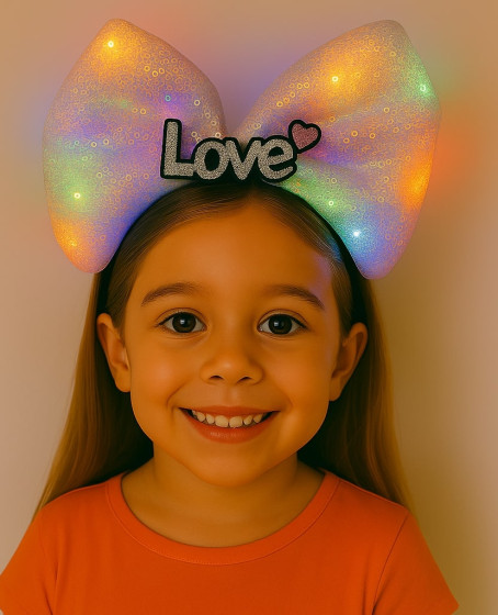 LED Işıklı Love Yazılı Pembe Fiyonk Taç – Kız Çocuk Parti Tacı LED Işıklı Love Yazılı Pembe Fiyonk Taç – Kız Çocuk Parti Tacı