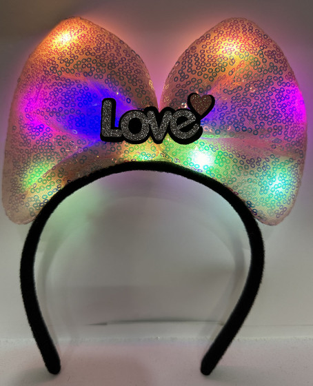 LED Işıklı Love Yazılı Pembe Fiyonk Taç – Kız Çocuk Parti Tacı LED Işıklı Love Yazılı Pembe Fiyonk Taç – Kız Çocuk Parti Tacı
