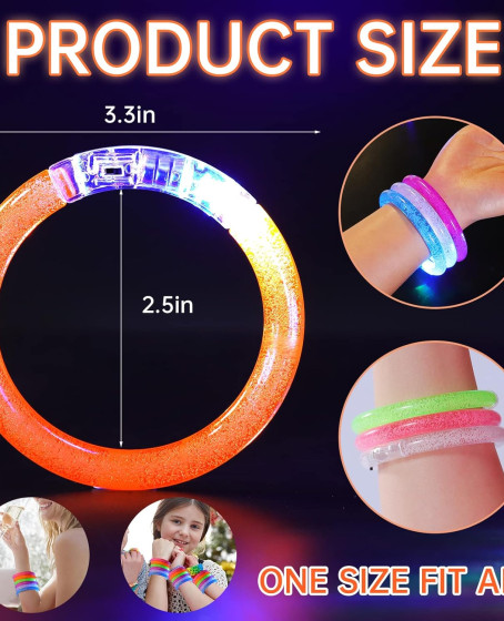 Led Işıklı Pilli Işıklı Rengarenk Bileklik Işıklı Bilezik Karışık Renk 1 Adet
