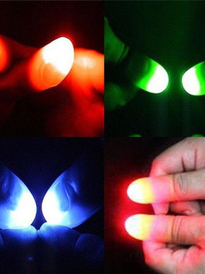 Led Işıklı Renkli Sihirli Parmak Işıklı Parmak Şaka Parmak 1 Adet