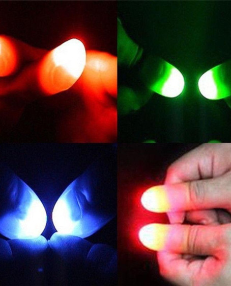 Led Işıklı Renkli Sihirli Parmak Işıklı Parmak Şaka Parmak 1 Adet