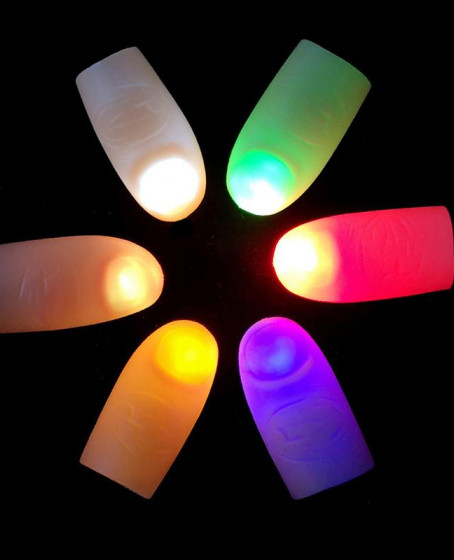 Led Işıklı Renkli Sihirli Parmak Işıklı Parmak Şaka Parmak 1 Adet