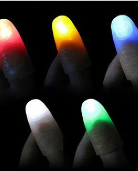 Led Işıklı Renkli Sihirli Parmak Işıklı Parmak Şaka Parmak 1 Adet