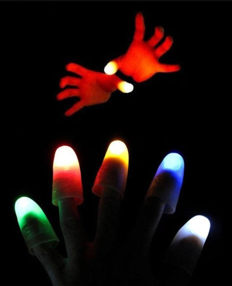 Led Işıklı Renkli Sihirli Parmak Işıklı Parmak Şaka Parmak 1 Adet