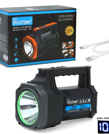 Led Şarjlı El Feneri 25W WT-417