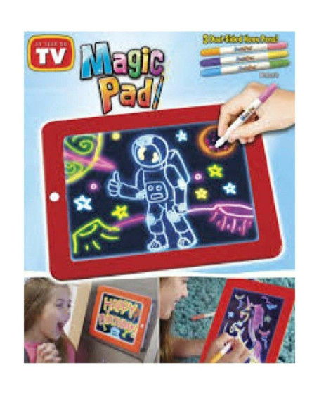 Magic Pad Çocuk Eğitici Sihirli Işıklı Kalemli Öğretici Pili Pad