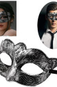 Maskeli Balo Antik Gri Gümüş Eskitilmiş Maske Balo Venedik