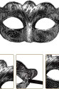 Maskeli Balo Antik Gri Gümüş Eskitilmiş Maske Balo Venedik