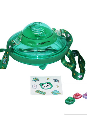 MATARA UFO MODELİ RENKLİ MİKA KRİSTAL SULUK MATARA PİPETLİ TAŞIMA ASKILI 550ML