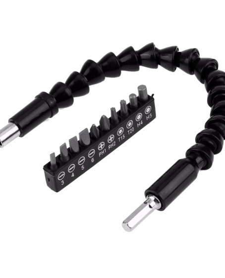 Matkap Ucu - Bükülebilir Oynar  Vidalama Bits Uzatma Aparatı 30Cm - Komple Set