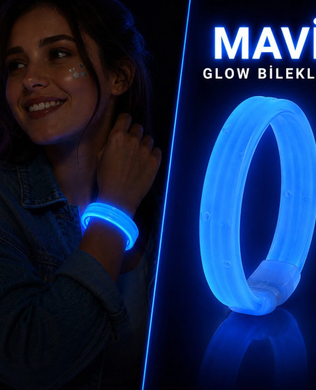 Mavi Kalın Glow Bileklik – Kırılarak Yanan Parti ve Festival Bilekliği Mavi Kalın Glow Bileklik – Kırılarak Yanan Parti ve Festival Bilekliği