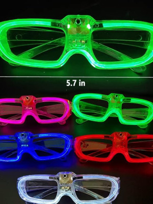 Mavi LED Işıklı Parti Gözlüğü 3 Modlu – Glow & Gece Eğlence Gözlüğü