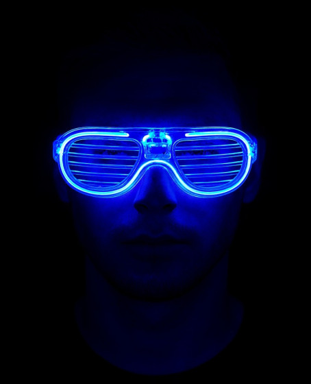 Mavi Led Işıklı Parti Gözlüğü - Neon Glow Şerit Gözlük 3 Modlu Mavi Led Işıklı Parti Gözlüğü - Neon Glow Şerit Gözlük 3 Modlu