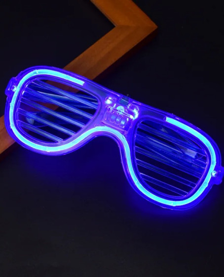 Mavi Led Işıklı Parti Gözlüğü - Neon Glow Şerit Gözlük 3 Modlu Mavi Led Işıklı Parti Gözlüğü - Neon Glow Şerit Gözlük 3 Modlu