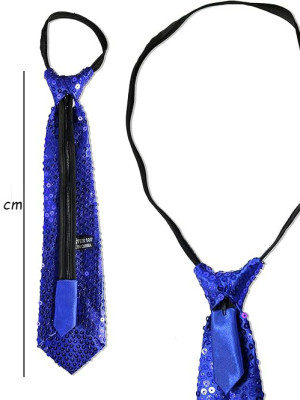 Mavi Renk Pul Payetli Işıltılı Parti Kravatı 33 cm Mavi Renk Pul Payetli Işıltılı Parti Kravatı 33 cm