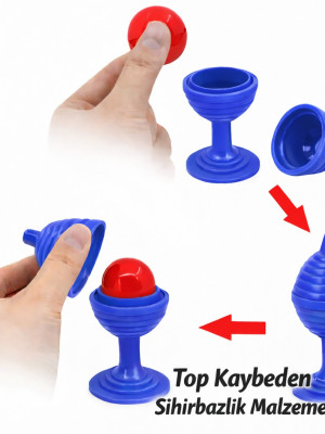 Mavi Renk Sihirli Kupa Top Kaybetme Oyunu 7 cm