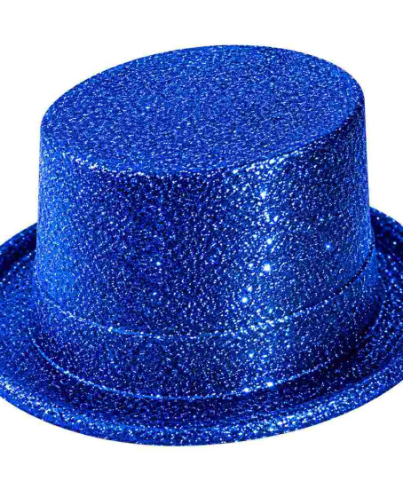 Mavi Simli Glitter Silindir Parti Şapkası Mavi Simli Glitter Silindir Parti Şapkası