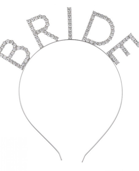 Bekarlığa Veda Mega Boy Kristal Taşlı Gümüş Bride Taç Gelin Tacı 20X21 cm