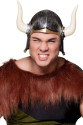 Mega Boynuzlu Viking Ivar Kaskı Eskitilmiş Desen Gümüş Renk