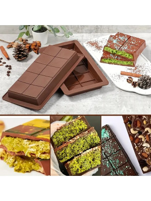 Meşhur Dubai Çikolatası Kalıbı Silikon - Büyük Tablet Çikolata Mum Kek Kalıbı Pasta Kalıbı