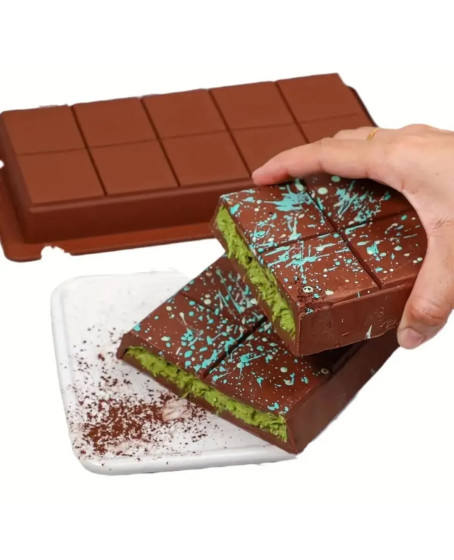 Meşhur Dubai Çikolatası Kalıbı Silikon - Büyük Tablet Çikolata Mum Kek Kalıbı Pasta Kalıbı