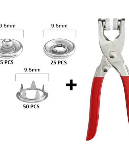 Metal Çıtçıtlı Düğme Pensesi ve Düğmesi (25 Set) Metal Çıtçıtlı Düğme Pensesi ve Düğmesi (25 Set)