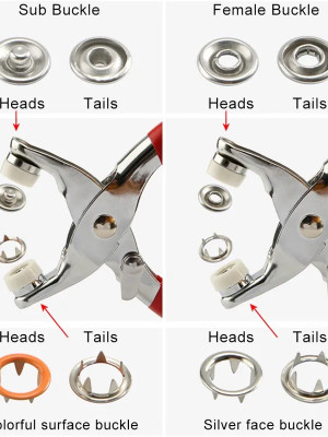 Metal Çıtçıtlı Düğme Pensesi ve Düğmesi (25 Set) Metal Çıtçıtlı Düğme Pensesi ve Düğmesi (25 Set)