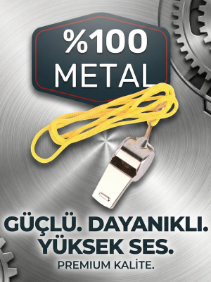 Metal Ipli Hakem ve Deprem Düdüğü (24'lü) Metal Ipli Hakem ve Deprem Düdüğü (24'lü)