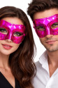 Metalize Parlak Parti Maskesi Pembe Renk 16x7 cm Metalize Parlak Parti Maskesi Pembe Renk 16x7 cm