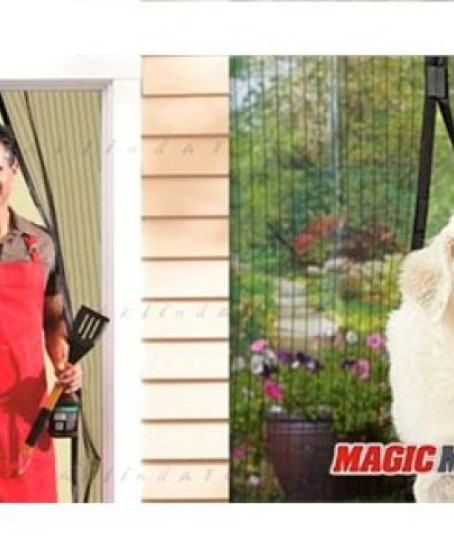 Mıknatıslı Kapı Sinekliği Magic Mesh Siyah
