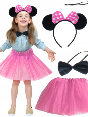 Minnie Kostüm Seti (Pembe Tütü Etek + Pembe Taç + Papyon + Kuyruk) Minnie Kostüm Seti (Pembe Tütü Etek + Pembe Taç + Papyon + Kuyruk)