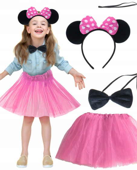Minnie Kostüm Seti (Pembe Tütü Etek + Pembe Taç + Papyon + Kuyruk) Minnie Kostüm Seti (Pembe Tütü Etek + Pembe Taç + Papyon + Kuyruk)