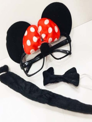 Minnie Mouse Gözlüğü Papyonu Kuyruğu Seti Minnie Mouse Gözlüğü Papyonu Kuyruğu Seti