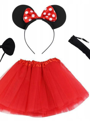 Minnie Mouse Kostüm Seti Etek Taç Kuyruk Papyon Gösteri Seti Minnie Mouse Kostüm Seti Etek Taç Kuyruk Papyon Gösteri Seti