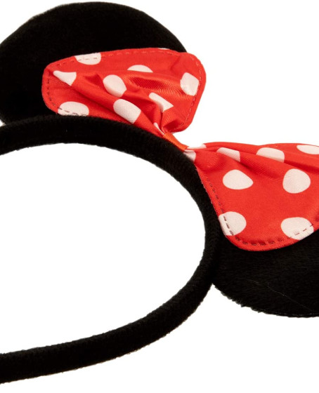 Kırmızı Fiyonklu Minnie Mouse Taç Fare Tacı Kafa Bandı