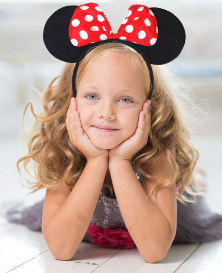 Kırmızı Fiyonklu Minnie Mouse Taç Fare Tacı Kafa Bandı