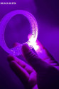 Mor Led Işıklı Baskı Yapılabilen Pilli Bileklik Bilezik 1,5 cm Genişlik