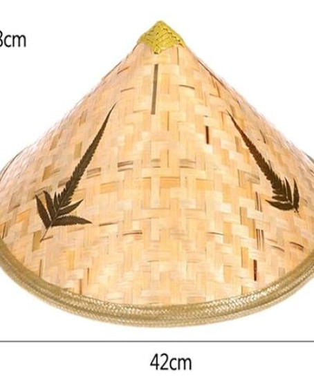 Naturel Renk Cambodia Kamboçyalı Vietnam Şapkası PVC Hasır