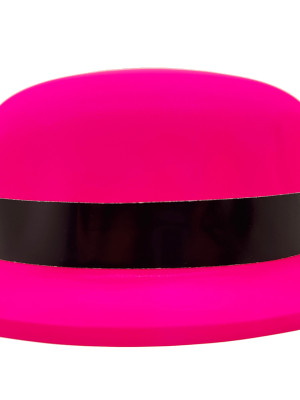 Neon Partisi Pembe Renk Melon Plastik Parti Şapkası Neon Partisi Pembe Renk Melon Plastik Parti Şapkası
