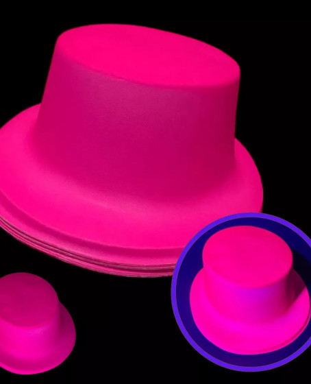 Neon Partisi Pembe Renk Plastik Fötr Şapka