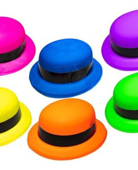 Neon Partisi Sarı Renk Melon Plastik Parti Şapkası Neon Partisi Sarı Renk Melon Plastik Parti Şapkası