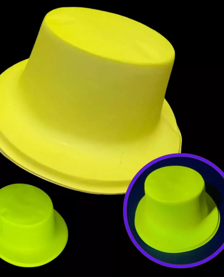 Neon Partisi Sarı Renk Plastik Fötr Şapka