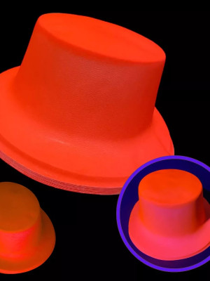 Neon Partisi Turuncu Renk Plastik Fötr Şapka
