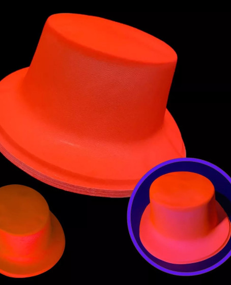 Neon Partisi Turuncu Renk Plastik Fötr Şapka Neon Partisi Turuncu Renk Plastik Fötr Şapka