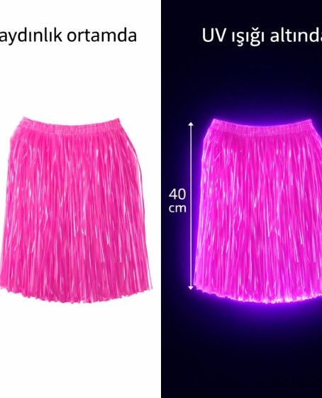 Neon Pembe Hawaii Parti Eteği 40 cm Neon Pembe Hawaii Parti Eteği 40 cm