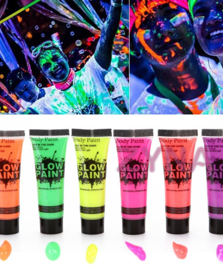 Neonlu Glow Parti Yüz Boyası 6 Renk 6 Adet Neonlu Glow Parti Yüz Boyası 6 Renk 6 Adet