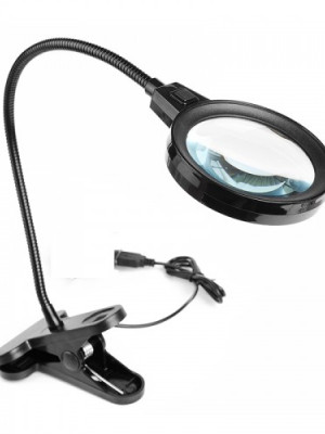 12 Led Clipsli Işıklı Büyüteç Işıklı Masa Lambası Çalışma Lambası