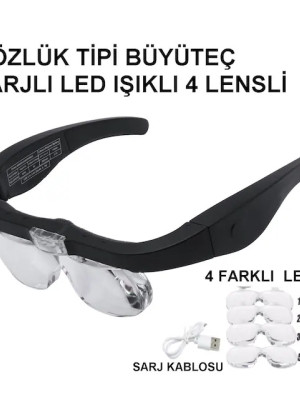Şarjlı Gözlük Büyüteç 4 Farklı Lens -11537Dc