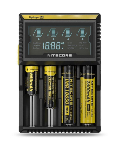 Nitecore D4 Digi Charger Li-ion / NI-CD / NI-MH / LifePO4 Dijital Pil Şarj Cihazı